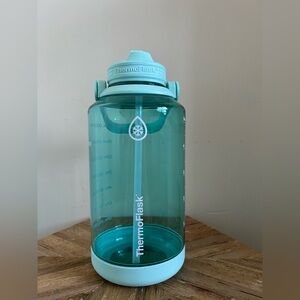 ThermoFlask 64oz Tritan Aqua Motivational Water Bottle with Straw Lid